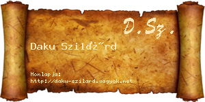 Daku Szilárd névjegykártya